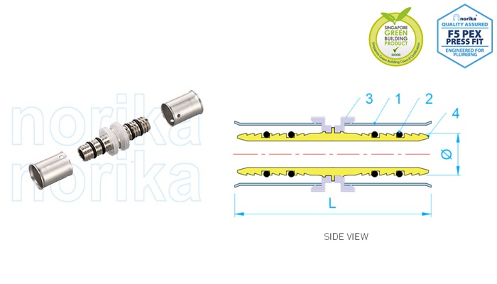 PEX Press-Fit Equal Socket (Type F5)